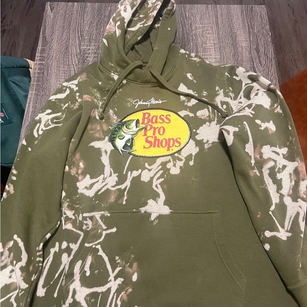 Bass Pro Shops Green Camo Bleached Hoodie
